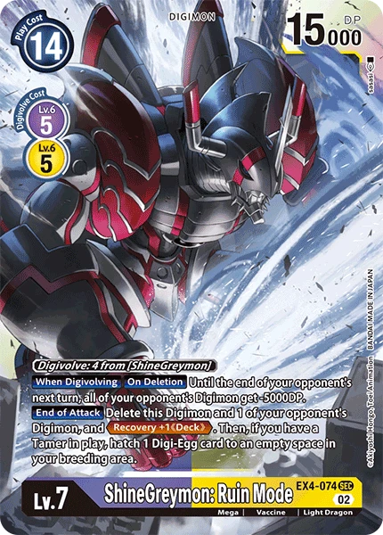 Digimon Karte [EX4-074] ShineGreymon: Ruin Mode - Game.kiwi